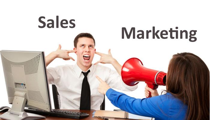 Marketing versus sales